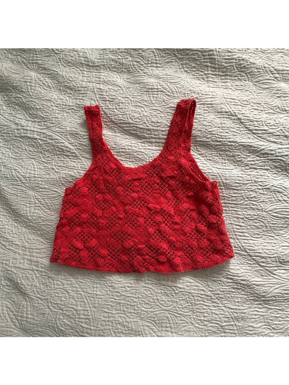 Cropped Melon Pink sweater tank Small